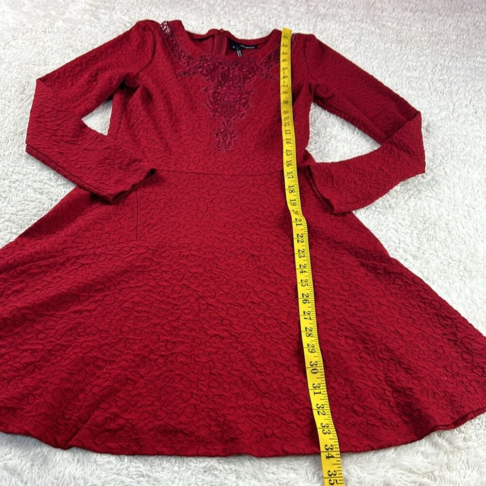 The Kooples long sleeved maroon fit and flare dress, med - Picture 4 of 9